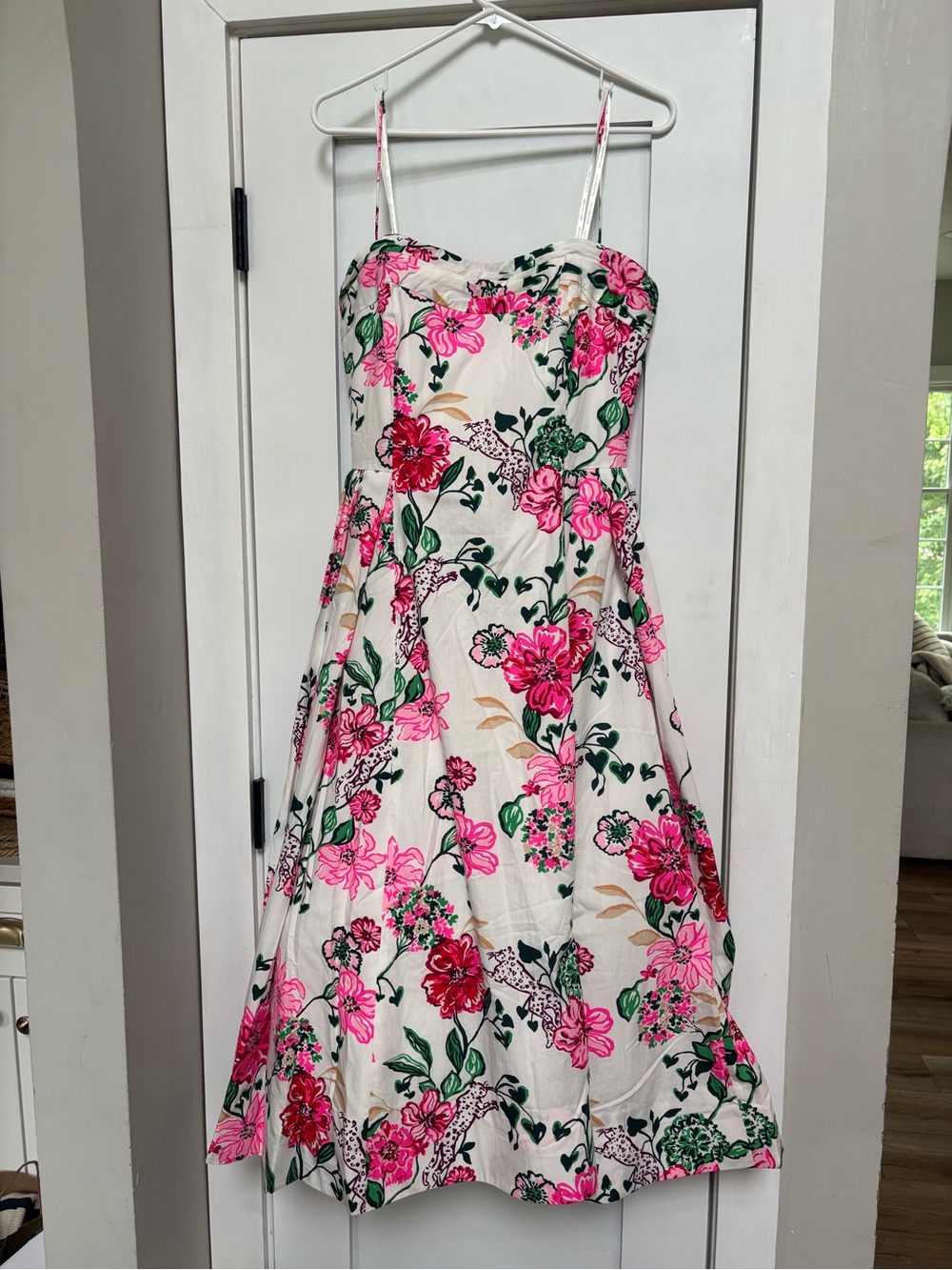 Lilly Pulitzer size 10 Lillyanna Floral Fit-&-Flare Midi Dress in Coconut Safari